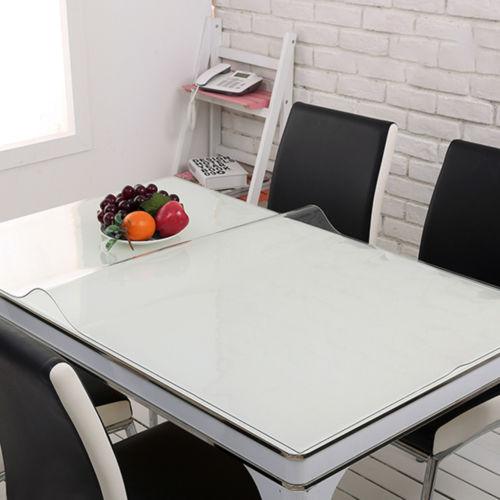Wipe Clean Transparent Tablecloth Mat PVC Glass Effect Antifouling Table Protection Cover - MRSLM
