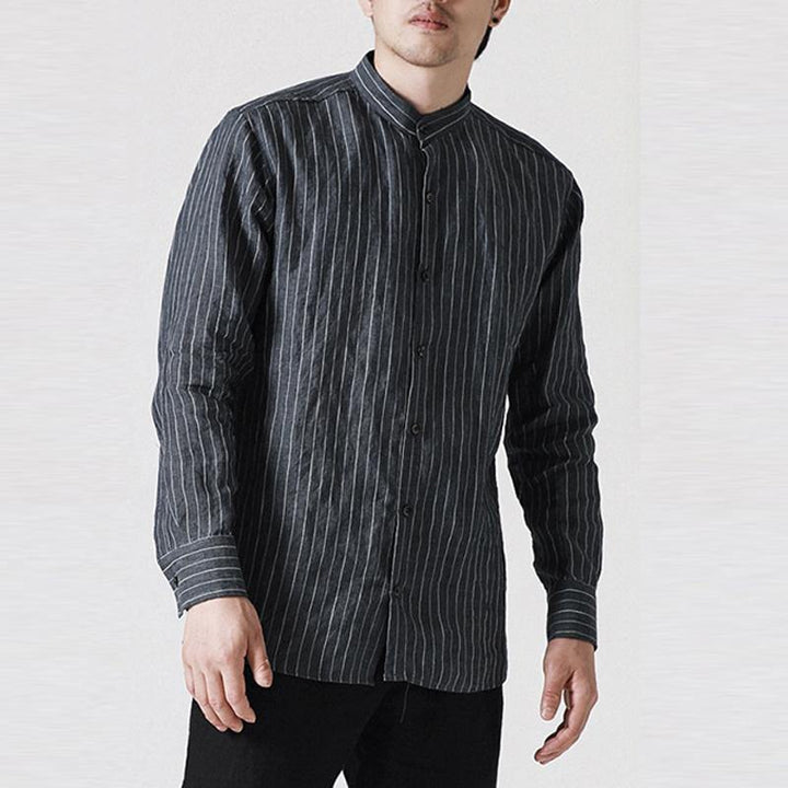 INCERUN Mens Vertical Striped Printing Spring Autumn Shirts - MRSLM