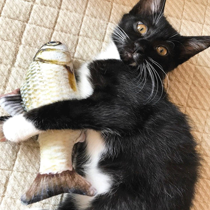 Realistic Fish Cat Kicker Cotton Catnip Scratching Chewing Playing Decorations - MRSLM