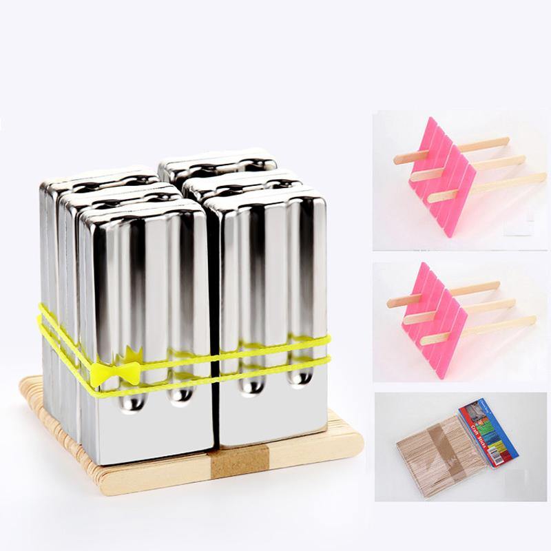 KC-ICE18 6 Pieces Set Stainless Steel Popsicle Mold Food Grade Ice Lolly Maker Summer Gifts - MRSLM