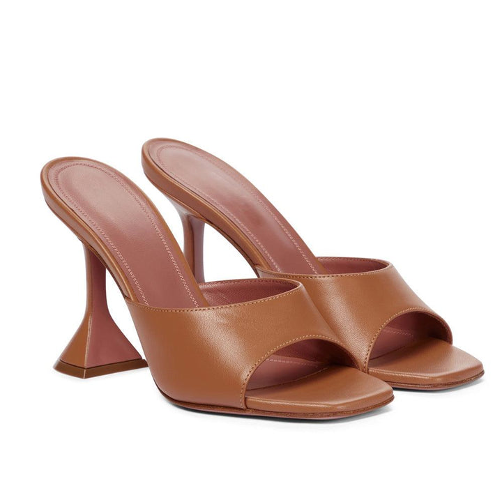 Fashion Women's One-line Slippers Square Toe Sandals - MRSLM