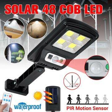 Outdoor 48LED COB Solar Light Motion Sensor IP65 Waterproof Street Wall Lamp With/Without Remote Control - MRSLM