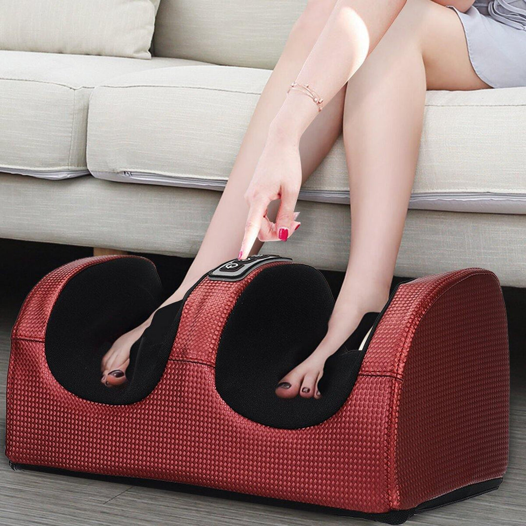 3 Levels Electric Foot Massager Calf Leg Air Compression Hot Compress Massage Machine Foot Care - MRSLM