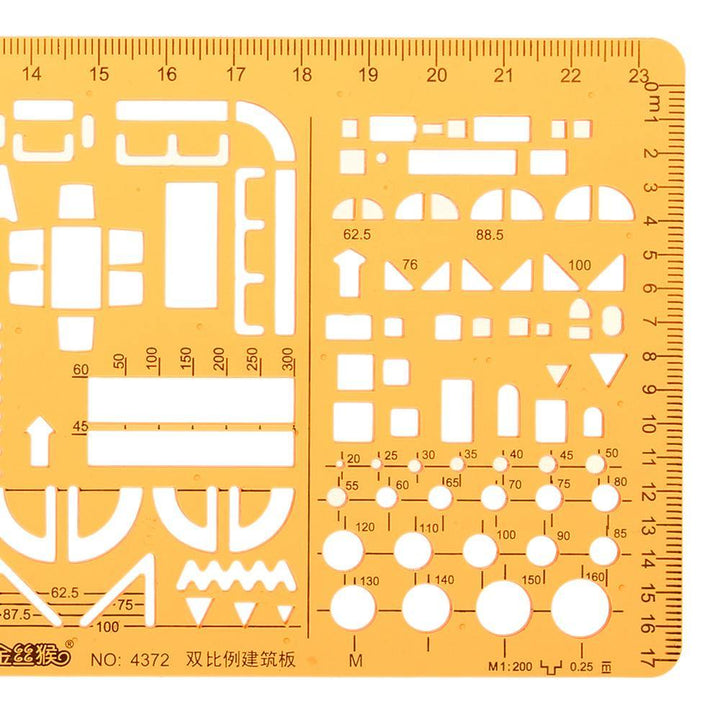 1:100 1:200 Double Scale Combo Architecture Building Formwork Drawing Template KT Soft Ruler Stencil - MRSLM