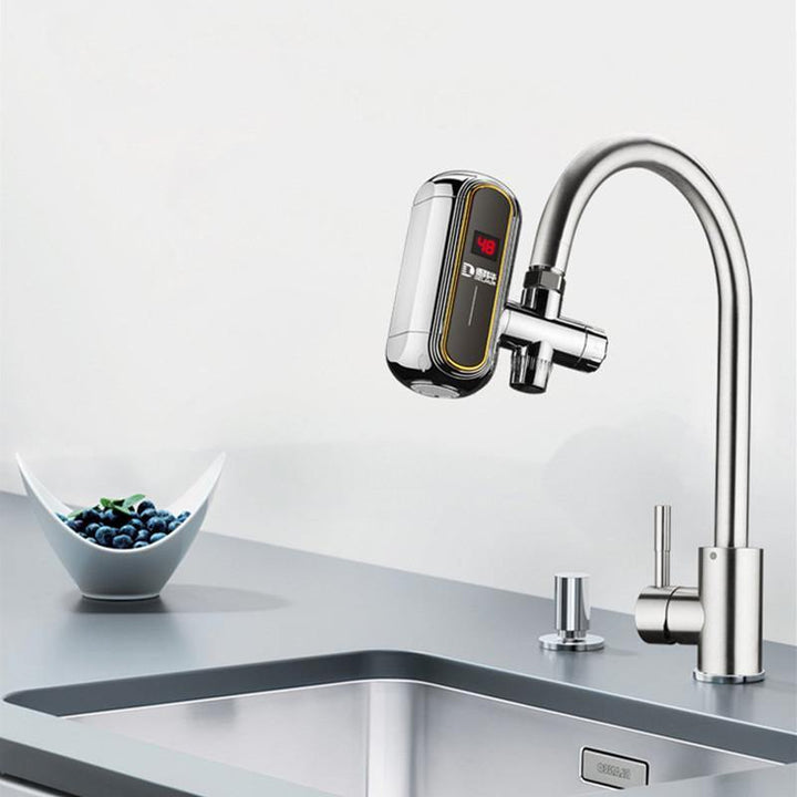 3000W Electric Water Heater Faucet Tankless Kitchen Instant Hot Water Tap Heater Digital LCD Display Easy-Install Heating Tap 220v With Free Installation Tools - MRSLM