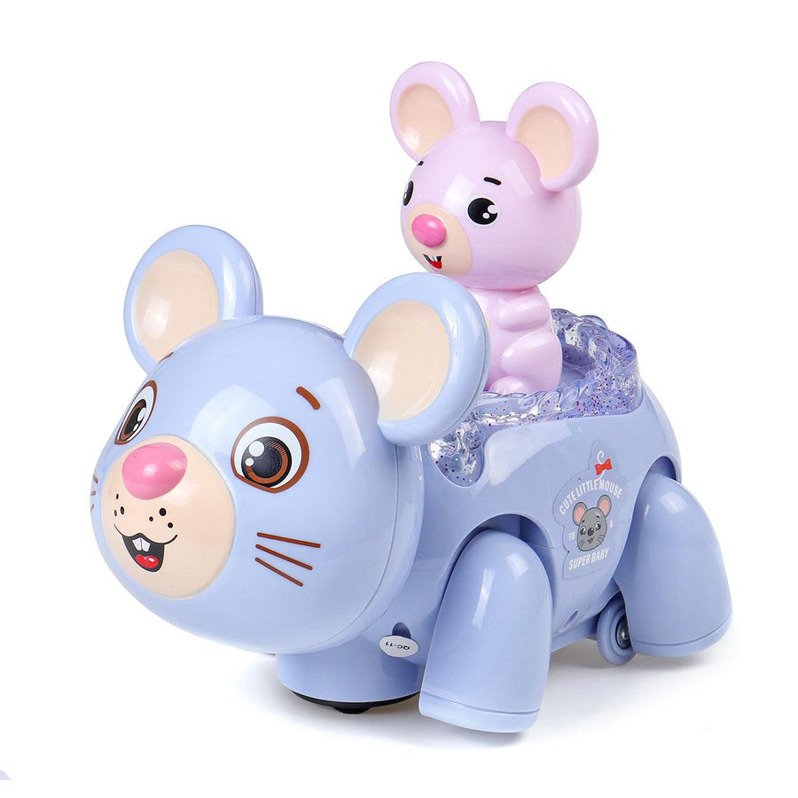 Kids Electric Little Mouse Toy with Music and Lights Cartoon Animal Shape Education Puzzle Toy for Kindergarten Babies - MRSLM
