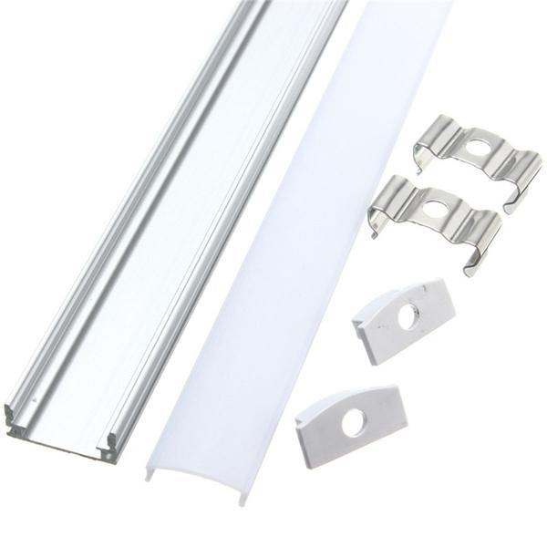1X 5X 10X LUSTREON 50CM Aluminum Channel Holder For LED Strip Light Bar Under Cabinet Lamp - MRSLM