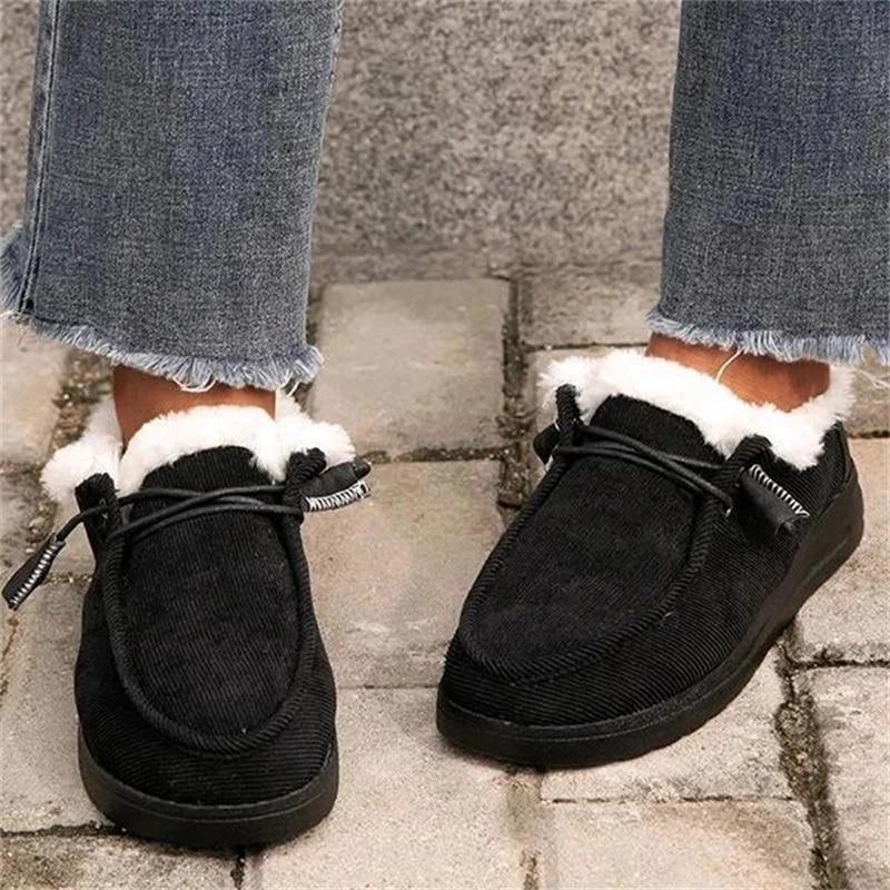 Ladies flat warm cotton shoes - MRSLM