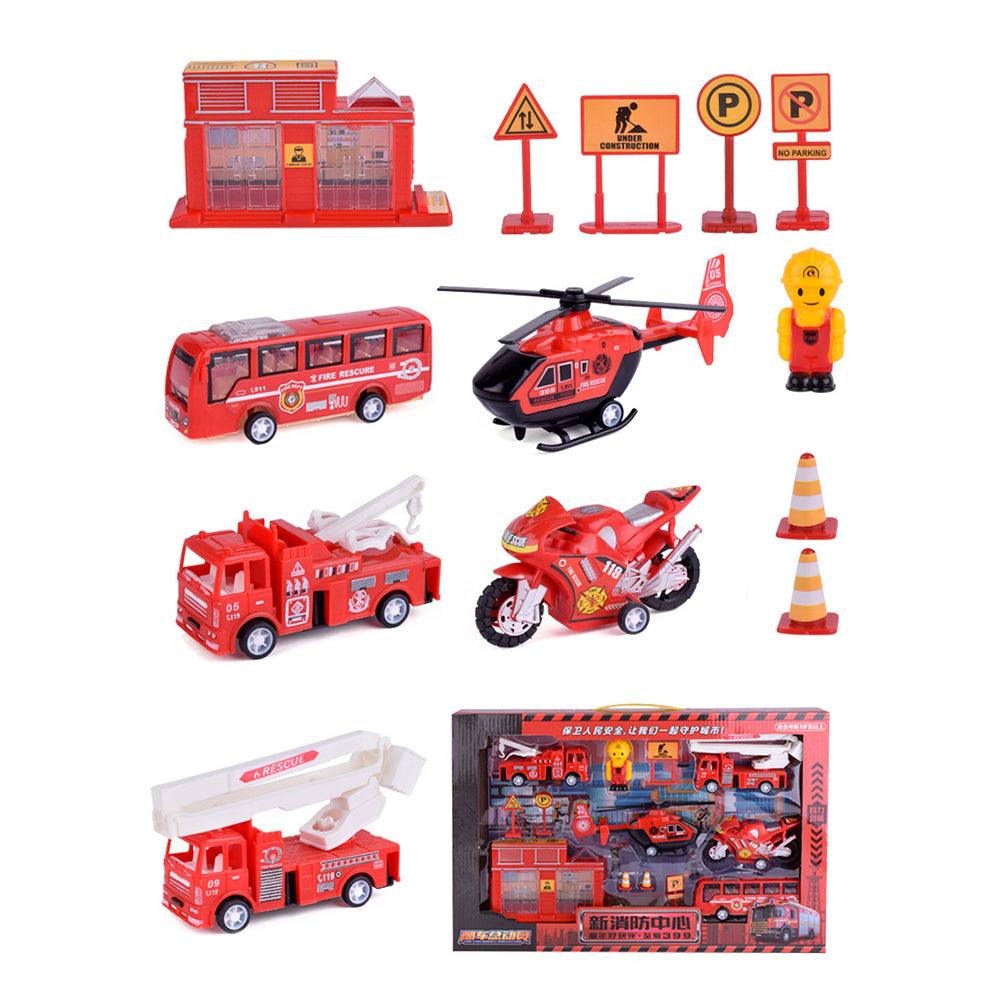 Multiple Styles Engineering Military Aviation Sanitation Fire Truck Car Diecast Model Toy Set for Kid Gift - MRSLM