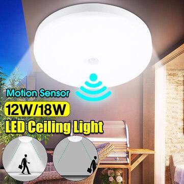12W 18W Intelligent Motion Sensor LED Ceiling Light Non-dimmable Home Fixture Detective Lamp AC220V - MRSLM