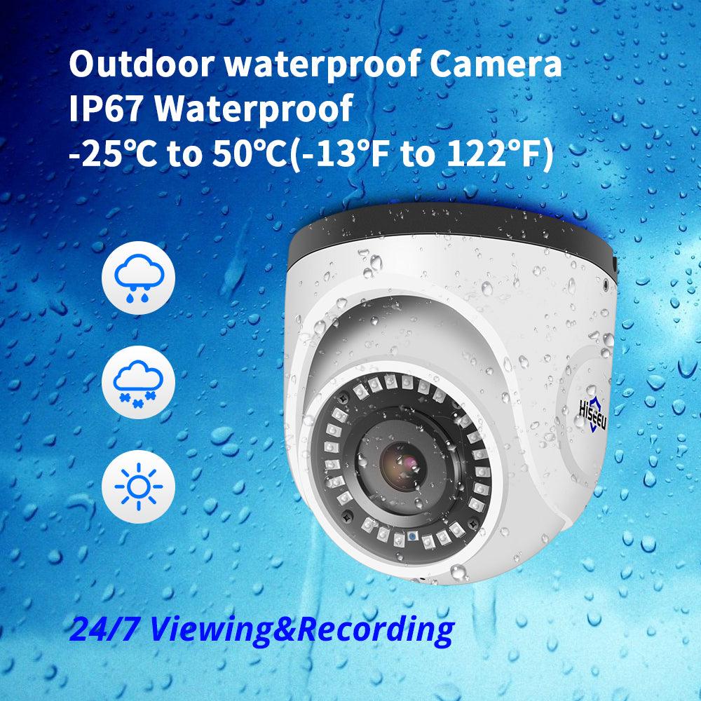 Hiseeu 4K POE IP Camera Audio 8MP Metal Case Waterproof Network Dome Security CCTV Camera IR H.265 ONVIF - MRSLM
