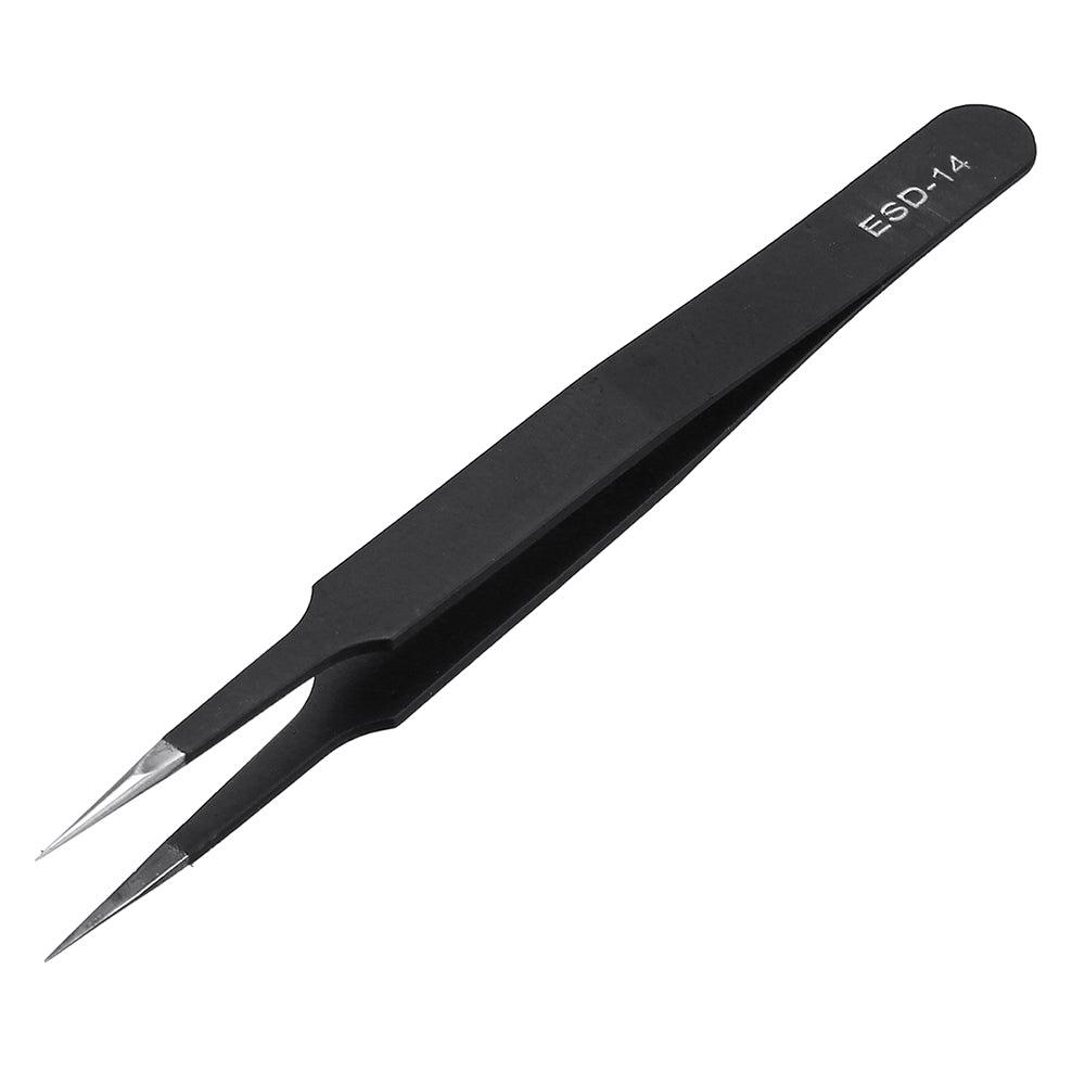 PARON Stainless Steel Anti-static Curved Straight Tip Forceps Precision Soldering Tweezer Electronic ESD Tweezers Tool ESD-10/ESD-11/ESD-12/ESD-13/ESD-14/ESD-15 - MRSLM