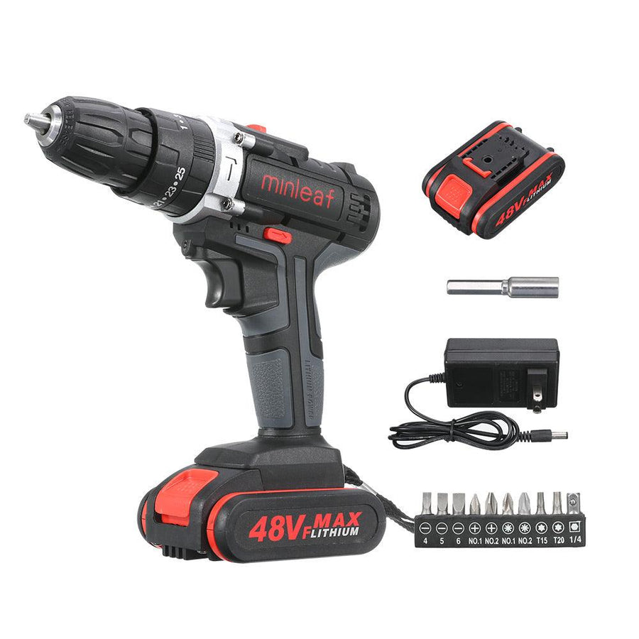 Topshak TS-ED1 Cordless Electric Impact Drill Rechargeable Drill Screwdriver W/ 1 or 2 Li-ion Battery - MRSLM
