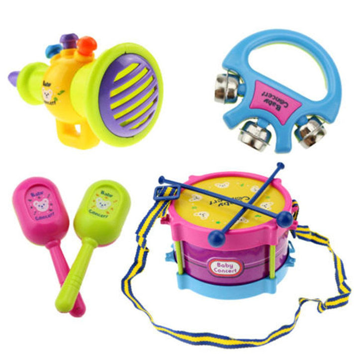 5pcs Baby Roll Drum Musical Instruments Kids Drum Set Children Toys - MRSLM