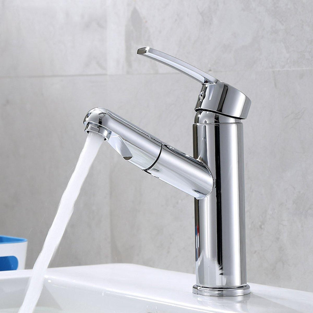 360° Bathroom Basin Mixer Tap Pull Out Rotate Spout Spray Basin Brass Faucet G1/2 - MRSLM