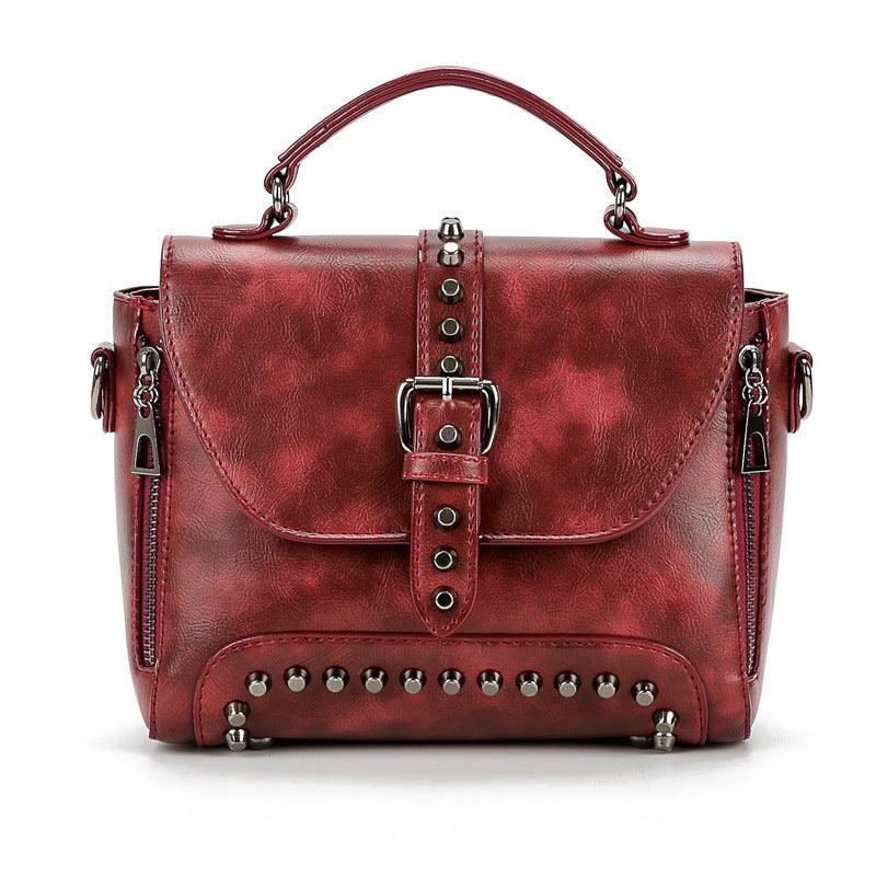 studded women's messenger bag, view 6 - MRSLM