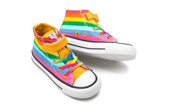 Children's Shoes High Top Canvas Shoes Rainbow Shoes - MRSLM