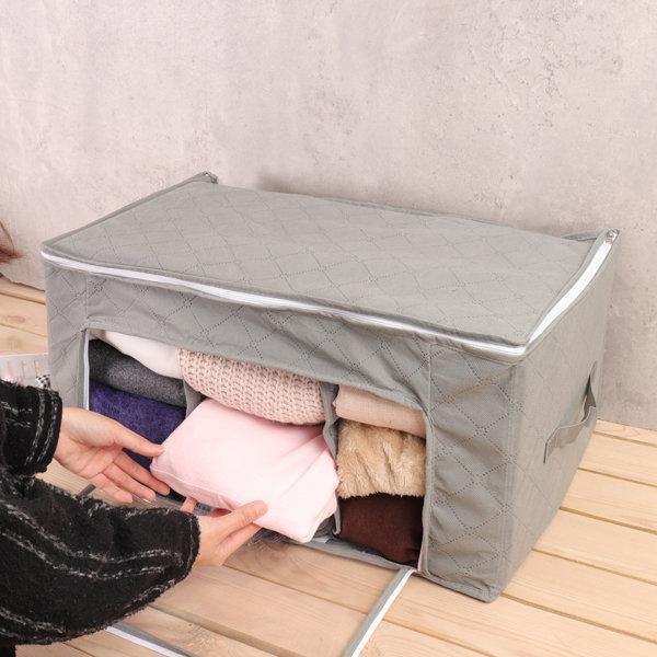 Transparent Quilts And Clothes Storage Bag Folding Organizer Bags Bamboo Container - MRSLM