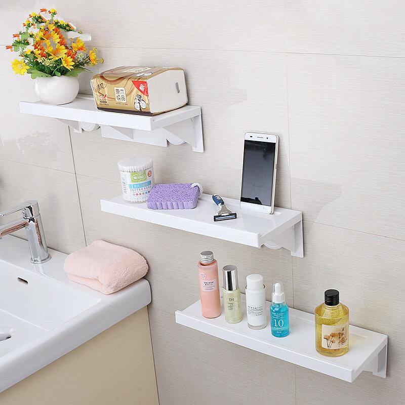 Plastic Toilet Suction Wall Storage Suction Cup Bathroom Shelf Free Punching Washing Table - MRSLM