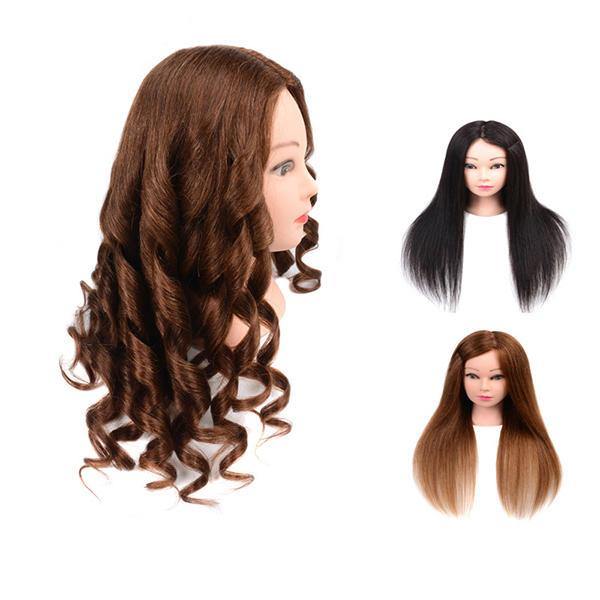 80% Human Hair Mannequin Head Yellow Natural Color With Clamp Practice Salon - MRSLM