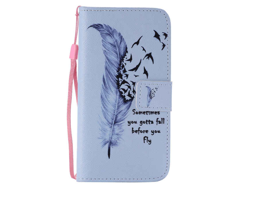 Feather Samsung note5 mobile phone case s6edge mobile phone holster creative new s9plus flip phone holster - MRSLM