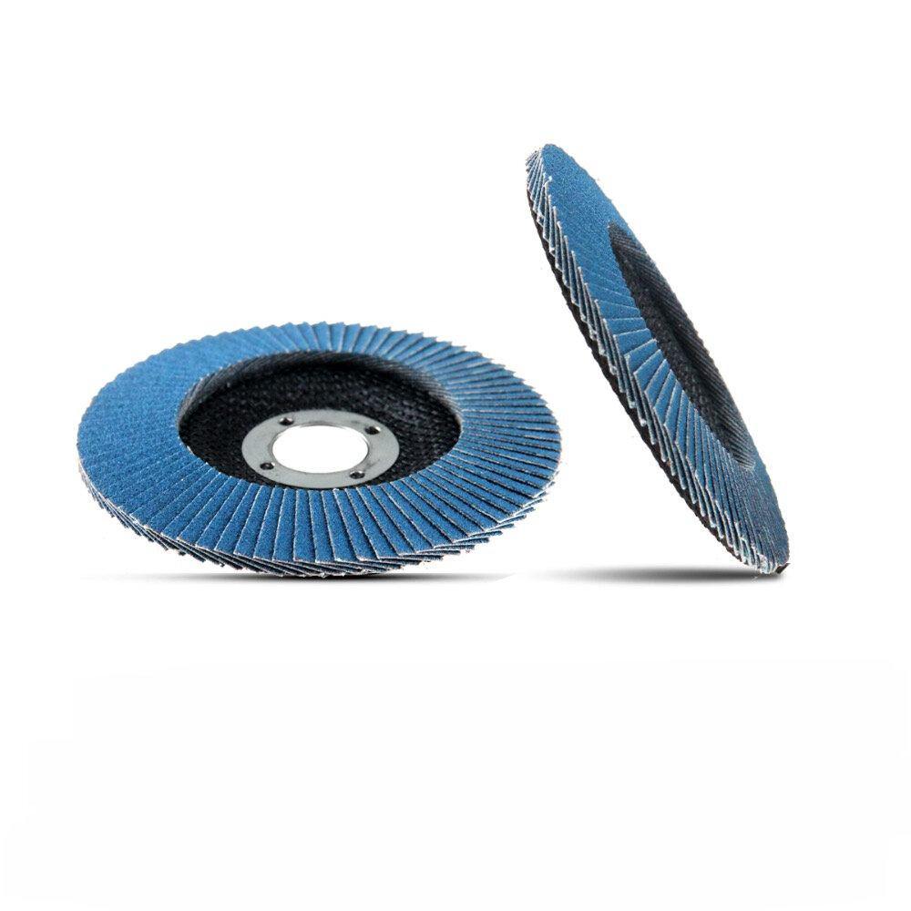10Pcs 4 Inch Sanding Flap Discs Frosted Sheet Blue Sand 100 Type Louvre Polishing Wheel - MRSLM