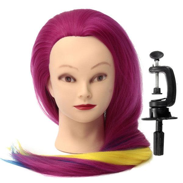 Multicolor Hairdressing Training Head Mannequin Model Braiding Practice Salon Clamp Holder - MRSLM