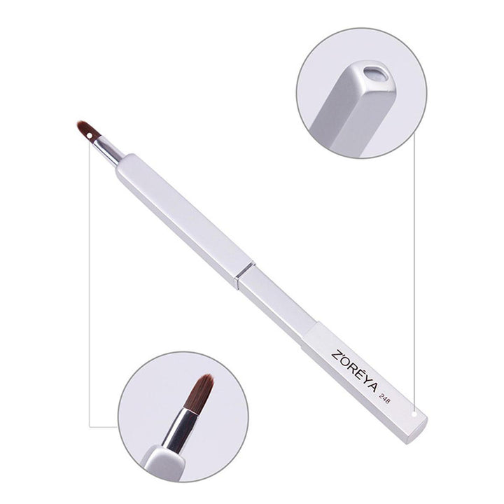 ZOREYA Retractable Lip Brushes Professional Makeup Brushes Portable Make Up Brushes for Lip Gross and Lip Stick Products - MRSLM