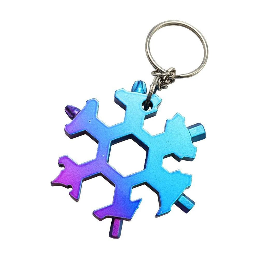 15-in-1 Stainless Multi-function with Snowflake Shape Keychain Screwdrivers Bottle Opener Hex Wrench - MRSLM
