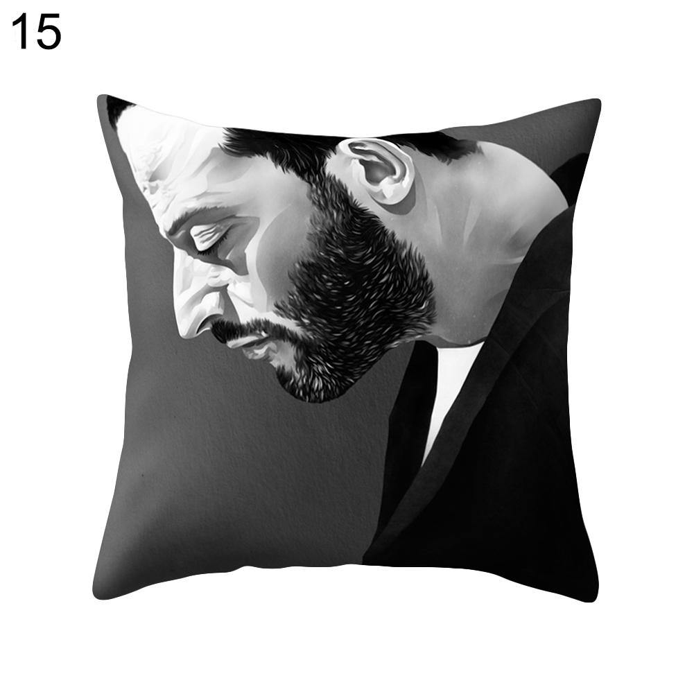 Head Portrait Soft Throw Comfortable Cushion Cover Bed Sofa Pillowcase Decor - MRSLM