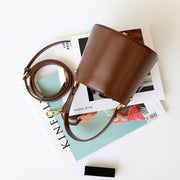 leather mini bucket bag, view 2 - MRSLM