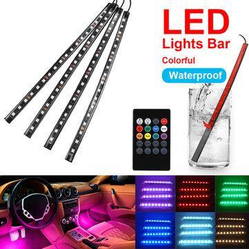 18 LED Colorful Car Interior Floor RGB Strip Light Bar Neon Lamp Remote Control - MRSLM