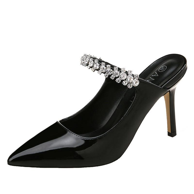 European And American New Pointed Rhinestone High Heels Sexy Back Space - MRSLM