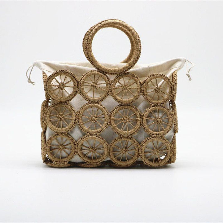 The New Circle Hollow Paper Rope Woven Bag Diagonal Straw - MRSLM