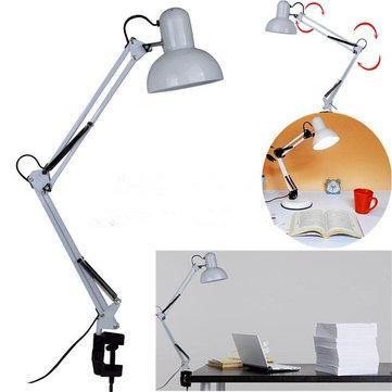 Adjustable Swing Arm Bedside Lamp Clamp On Study Reading Desk Table Light - MRSLM