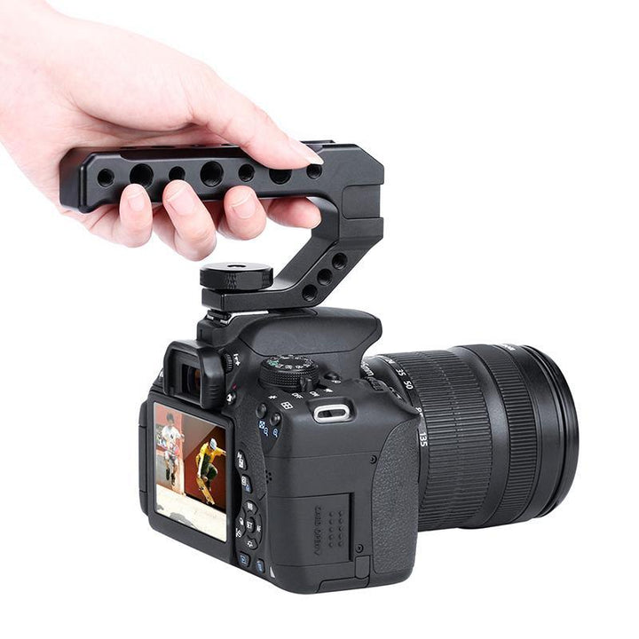 UURIG R005 Handle Grip Cold Shoe Adapter Mount Universal Handgrip Stabilizer for Canon for Nikon DLSR Camera - MRSLM