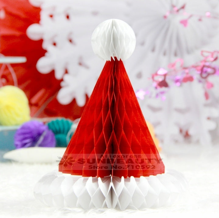 Folding Paper Christmas Hat Decorations Set