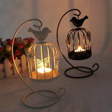 Candle Hanging Stand Iron Craft Lantern Lovers Romantic Candlelight Holder Decor - MRSLM