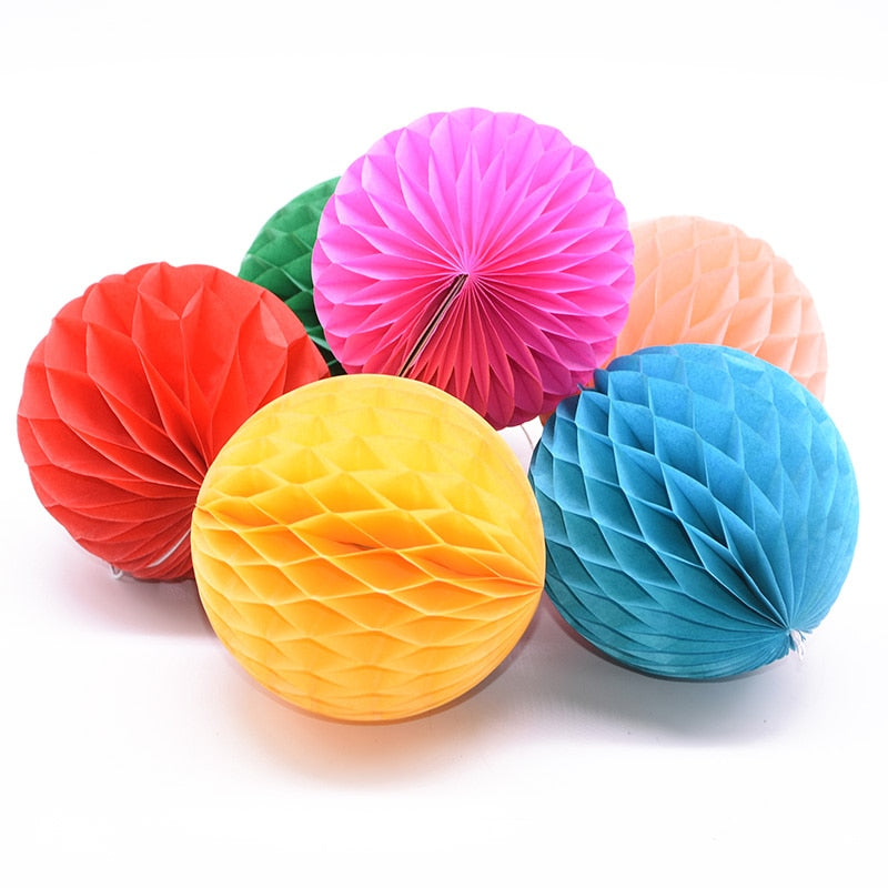 Bright Colored Various Sized Decorative Paper Balls