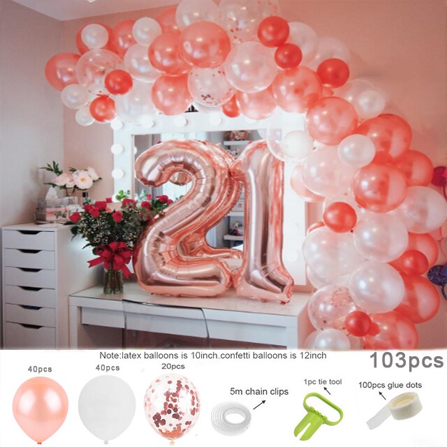 Simple Balloon Garland and Table for Wedding Party