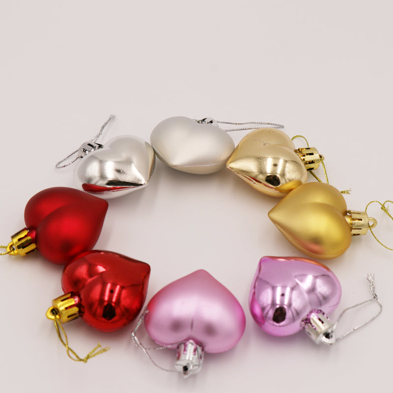 heart shaped christmas tree balls set, view 10 - MRSLM