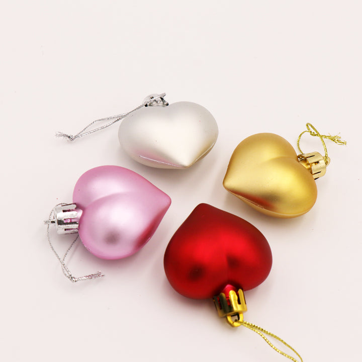 Heart Shaped Christmas Tree Balls Set