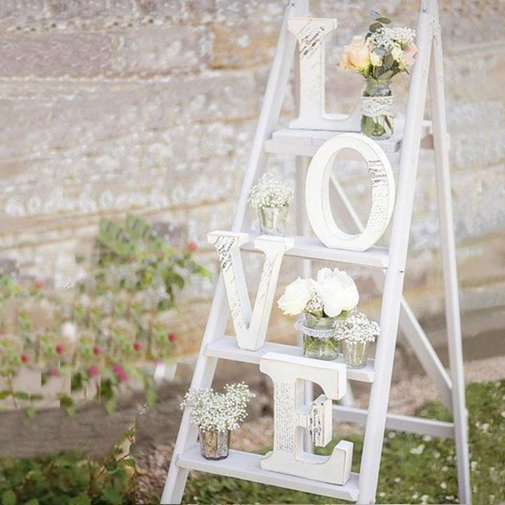 White Wooden Love Wedding Sign