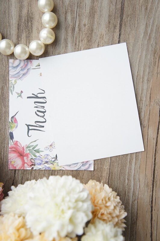 Floral Printed Thank You Cards 50 pcs Set