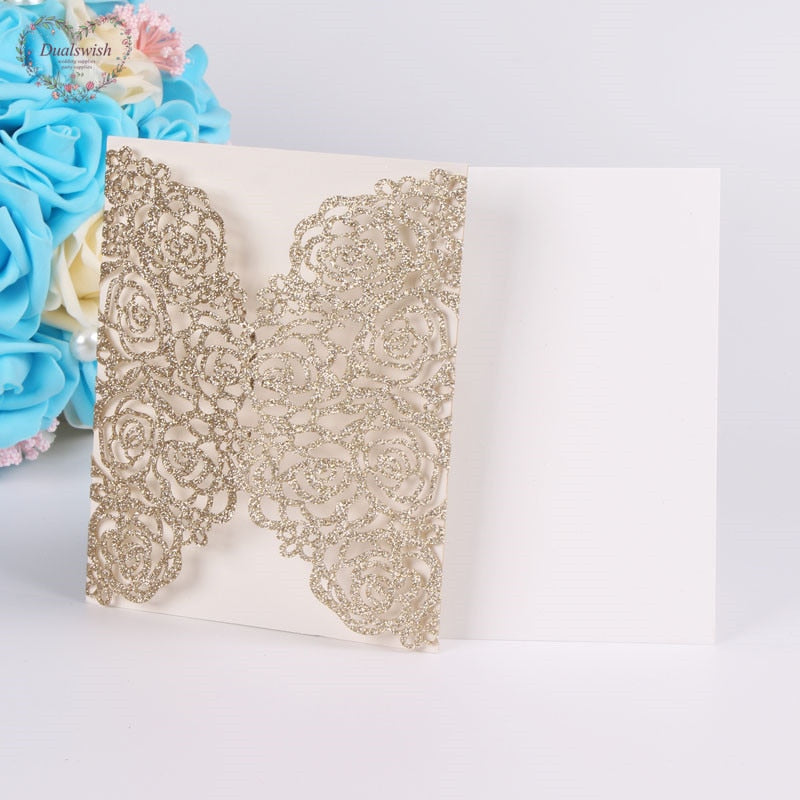 Glitter Invitation Cards 50 Pcs Set