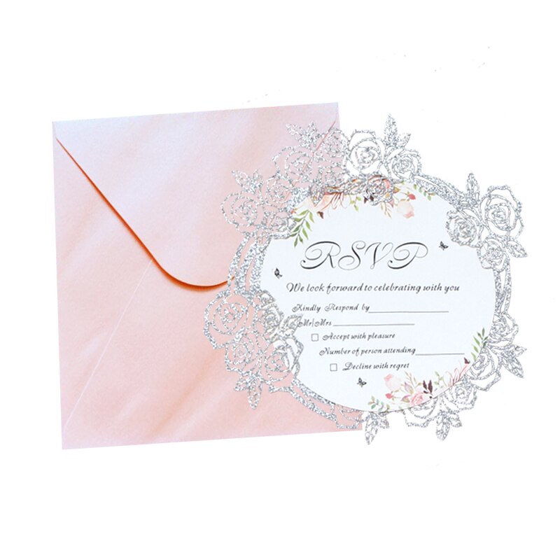 Glitter Invitation Cards 50 Pcs Set