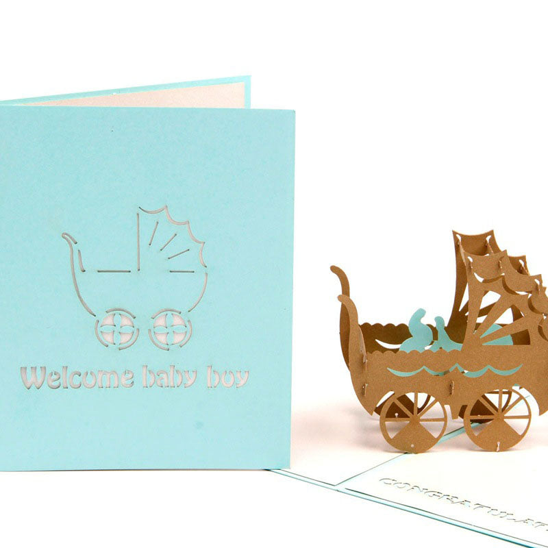 3D Niedliche Handgemachte Einladung zur Babyparty