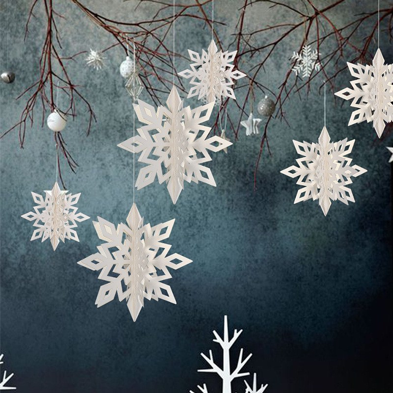 3D Snowflake Hanging Ornaments 6 pcs/Set