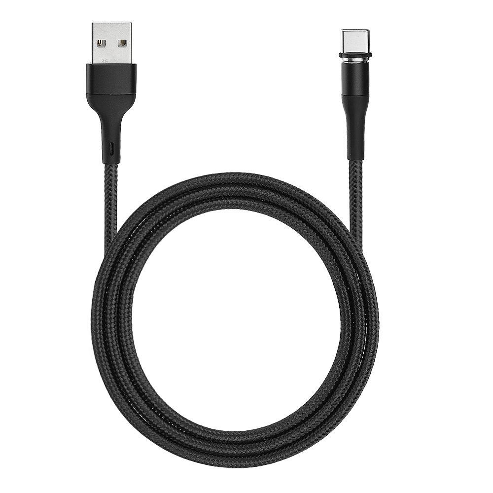 USAMS US-SJ334 U29 Type C LED Magnetic Braided Fast Charging Cable 1M For Tablet Smartphone - MRSLM