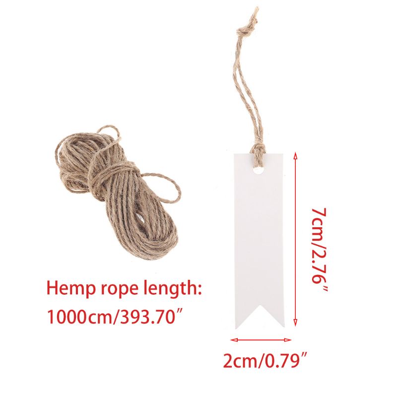 100 blank kraft paper gift tags, view 7 - MRSLM